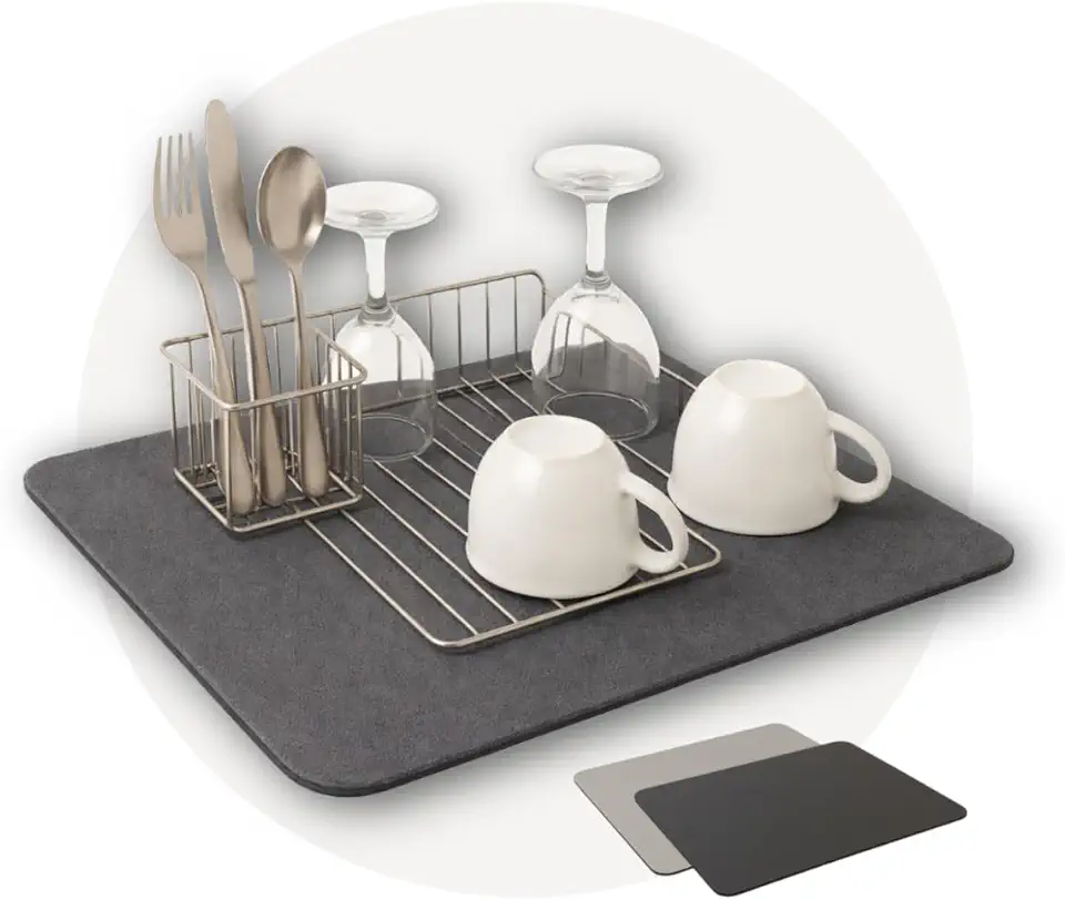 Tapete Escorredor de Louça Absorvente Tamanho 40×50CM, com Base Antiderrapante e Secagem Rápida para Pia e Bancada — Qualidade Premium Loreal Shop
