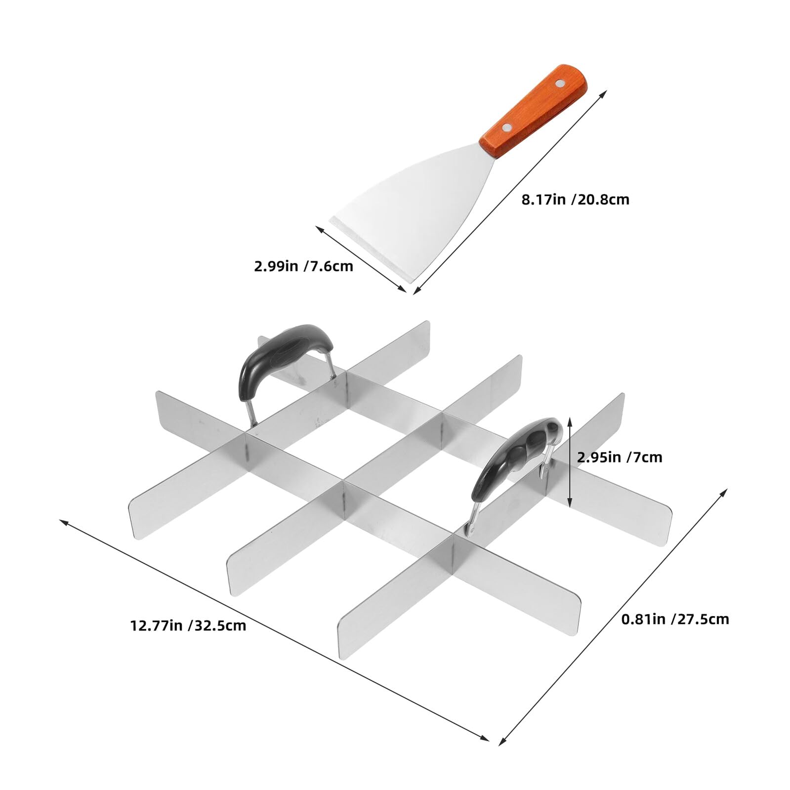 ULTECHNOVO 2pièces Séparateur à Gâteau Acier Inoxydable Diviseur à Gâteau Coupe-gâteau Outil De Pâtisserie Pour Découper Parts Support à Tarte Spatule De Transfert