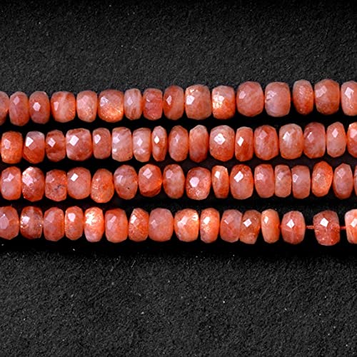 Pierre de soleil facettée 5mm perles de lithothérapie lumineuses pour bijoux bien-être