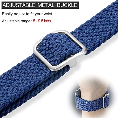 Image of Braided Sport Strap Compatible with Apple Watch Series 9 /8 /7 (41mm /45mm) | Series 11 /10 (42mm /46mm) | SE3 /SE2 /SE /6 /5 /4 (40mm /44mm) | Ultra 49mm | Series 3 38mm, Braided Nylon Band for iWatch