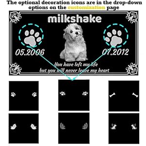   Generic-Pet-Memorial-Stones-Black-Granite-Memorial-Garden-Stone-12x6-Inches-Engraved-with-Photo-Name-Date-Memorial-Stones-for-Loved-Ones-Personalized-or-Dog-Cat-Pet-Memorial-Stones-reffes85