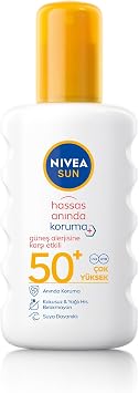 NIVEA SUN SPF50 Hassas Ciltlere Özel Çok Yüksek Güneş Koruyucu Sprey 200ml, Güneş Alerjisine Karşı Etkili,Kokusuz
