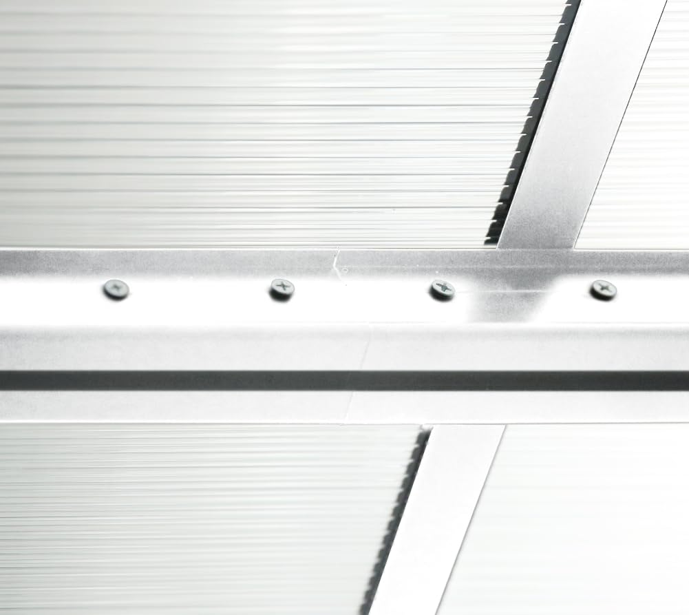 Westmann Alu Terrassenüberdachung Bruce 345 | Pulverbeschichtetes Aluminium | Polycarbonat Doppelstegplatten | Weiß | Wählbare Dachneigung 225-270 cm | UV-Schutz & witterungsbeständig