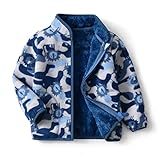 Feidoog Toddler Kids Polar Fleece Warm Jacket Baby Boys Girls Autumn Winter Zip-up Lightweight Long Sleeve Jacket,Blue Lion,2-3T
