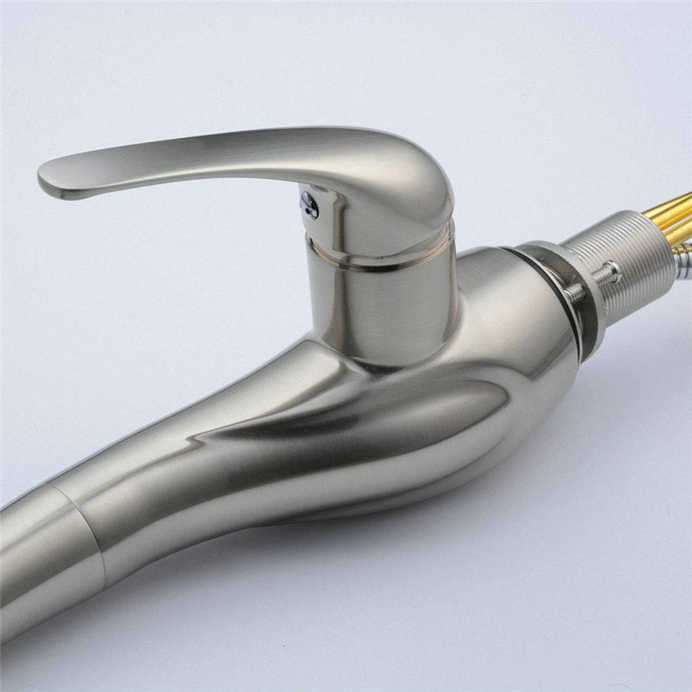Rubinetto da Cucina con doccetta Estraibile, Finitura Bronzo Anticato, Rubinetto a Molla Spazzolato