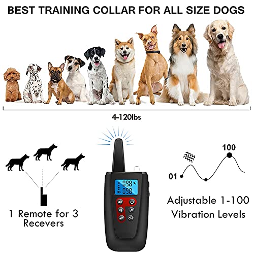 Paipaitek No Shock Dog Training Collar With Remote For Dogs, 3300Ft Range Vibrating Dog Collar, Only Sound And Vibration Training Collar For Dogs, No Prongs And No Shock #TOP4