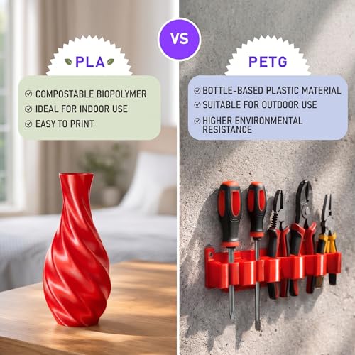 PETG Filament 1.75mm, FILL-3D 1KG (2.2lbs) Spool, Dimensional Accuracy +/- 0.03mm, Fits Most FDM 3D Printers (Red, PETG) — view 6