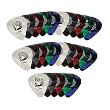 DAddario Celluloid Guitar Picks - Guitar Accessories - Guitar Picks for Acoustic Guitar, Electric Guitar, Bass Guitar - Natural Feel, Warm Tone - Assorted, Medium 0.70mm, 25-pack