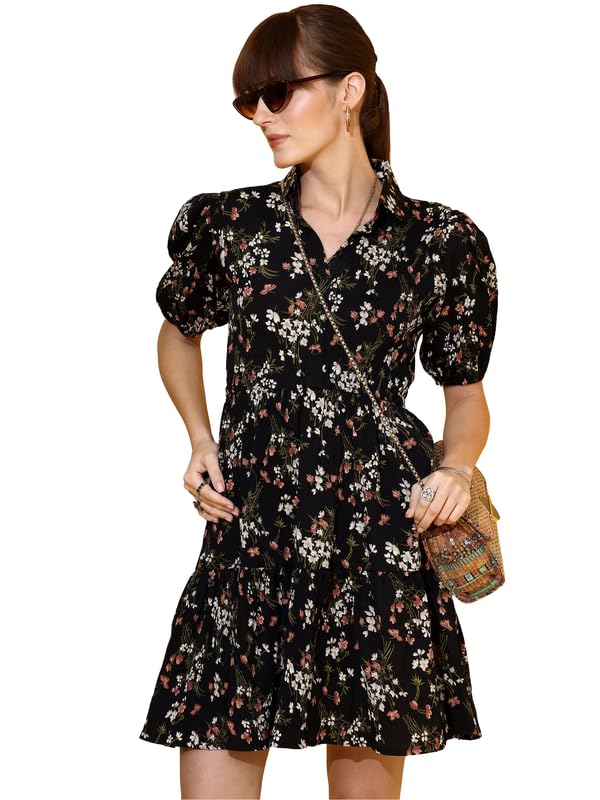 Image of Sheetal Associates Women's Casual Half Sleeve Crepe Shirt Dress