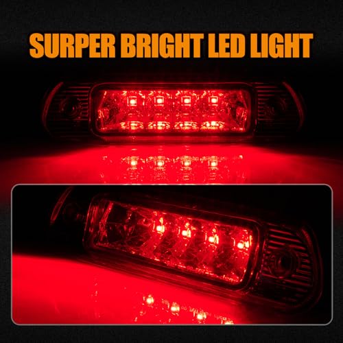 Image of Third 3rd Brake LED for 1999-2004 Jeep Grand Cherokee, High Mount Rear Brake Lights Assembly for 99-04 Grand Cherokee, Waterproof Center Cab Lamp Stop Light (Red)