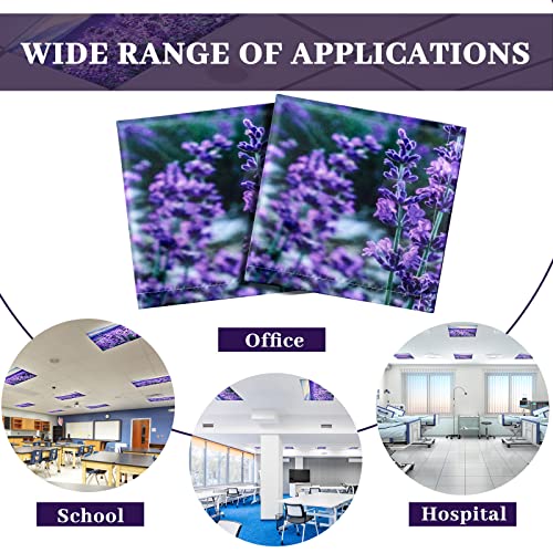 Image of Hortsun 4 Pack 4 x 2 Feet Fluorescent Light Covers, Magnetic Light Filters for Classroom Ceiling, Decorative Lights Shade for Office Home Hospital(Lavender)