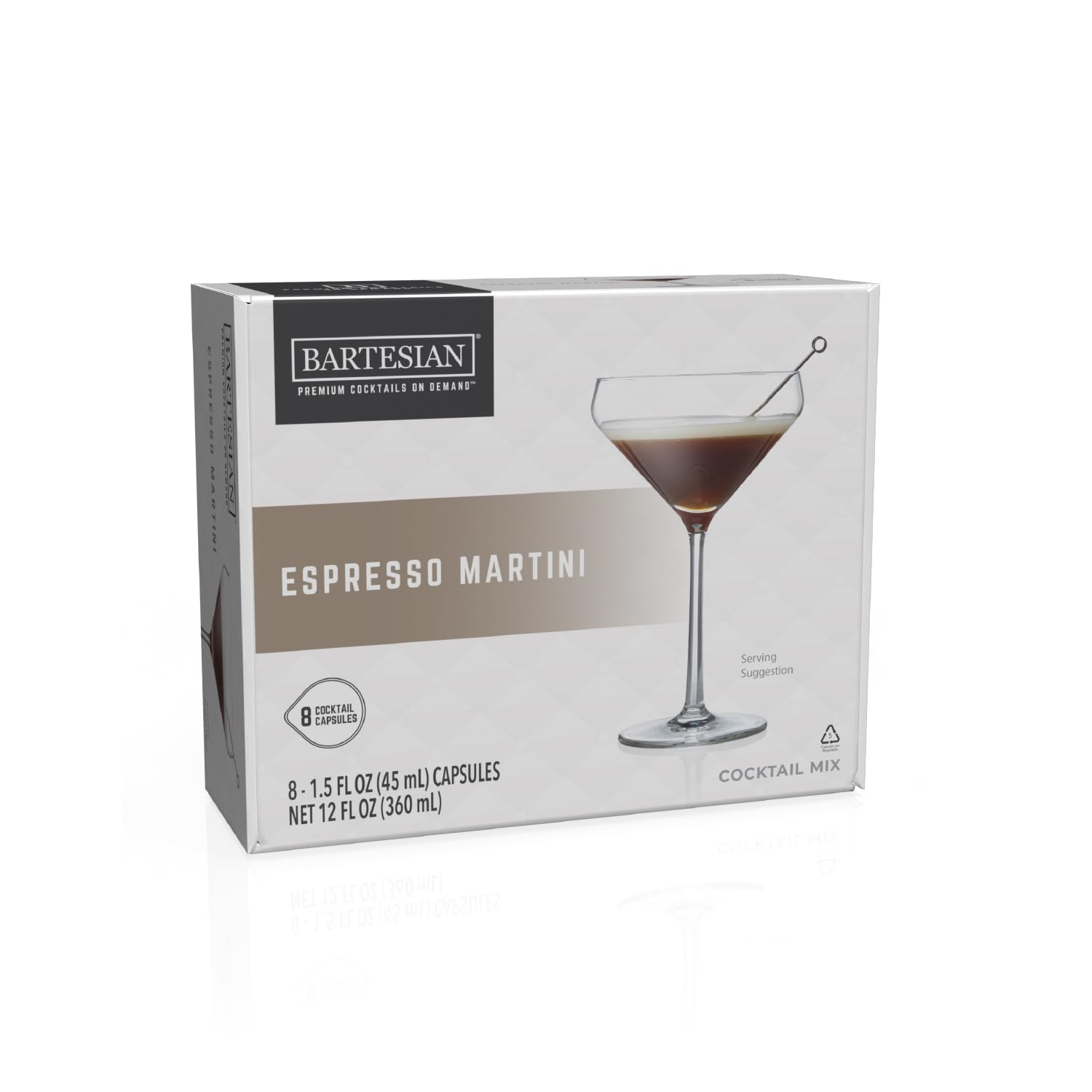 BartesianEspresso Martini Mixer Capsules for Cocktail Machine - Home Bar Mixology Mix Pod Set for Drink Maker - Pack of 8