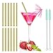 Teivio 12 Pack Metal Straws + Cleaning Brush, 5-inch Extra Short Reusable Stainless Steel Drink Straws for Cocktails, Small Glasses or Cups, and Child Use (Gold)