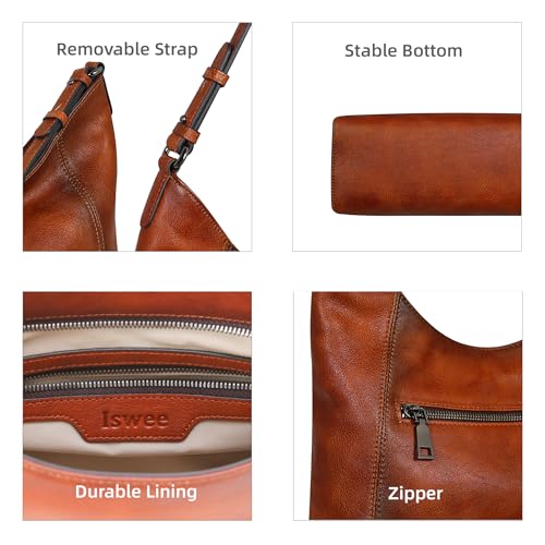 Iswee Shoulder Bag Soft Leather Purses Vintage Women’s Crossbody Handbags Luxury Stylish Crossbody Bag Purse 6