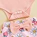 Newborn Infant Baby Girl Summer Clothes Rib Frill Short Sleeve Romper Elastic Waist Shorts Headband 3Pcs Outfits Set (Pink Strawberry, 3-6 Months)