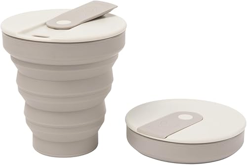 Miniatura 9 de Taza de café plegable HuNu con tapa - Taza de silicona plegable reutilizable y apta para microondas, taza plegable, taza de viaje portátil