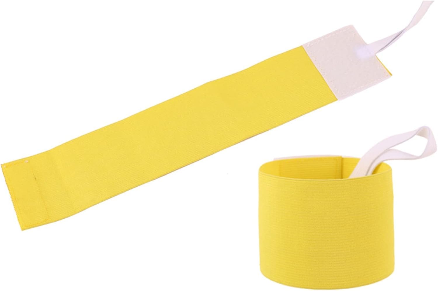 HODASHI 1 Pc Squad Armbands Elastic Non-Slip Adjustable Arm Band Neon Colored Adhesive Armband for Soccer Football Training Team Sports Supplies Hand andArm Pads (Yellow)