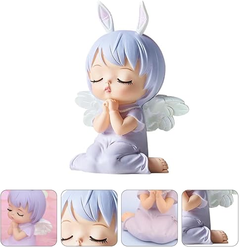 Miniatura 8 de KESYOO Figura de boda para decoración de tarta, figuras de muñeca en miniatura de resina, estatua de ángel, adorno para automóvil, boda,