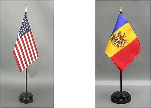 Miniatura 77 de Juego de banderas de escritorio de Afganistán, hecho en Estados Unidos, de rayón de 4 x 6 pulgadas, escritorio de oficina y pequeñas banderas