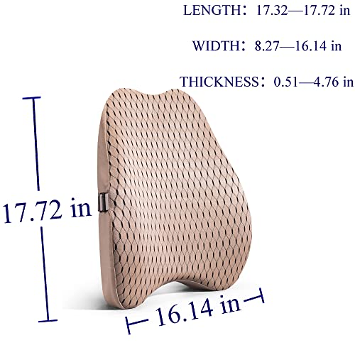 Bipintip Large Lumbar Support Pillow For Office Chair And Seat Cushion For Office Chair - For Back Pain Relief,Improve Posture,Desk Chair,Couch(Beige) #TOP1