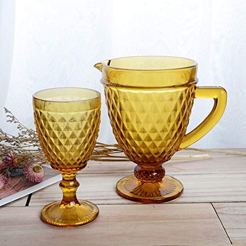 Jogo de Jarra e 6 Taças Diamond Ambar