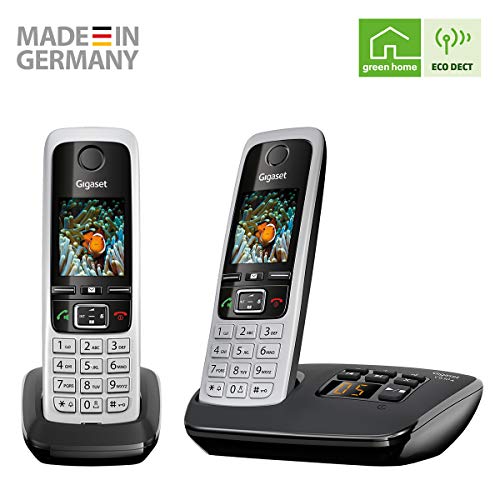 Gigaset C630A DUO - Premium Cordless Home Phone with Answer Machine and Nuisance Call Block - 2 Handsets, Silver/Black