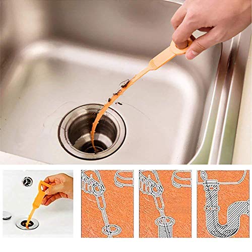 VOWAN 3 pcs Toilet Plunger Sink Anti-Blocking Cleaning Hook Retractable Sewer Hair Cleaner Pipeline Dredger Kitchen Tools