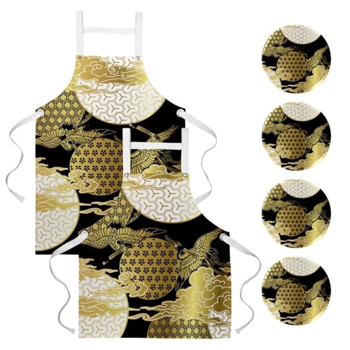 Tablier de cuisine lot de 2 avec 4 broches pour le nettoyage et le restaurant