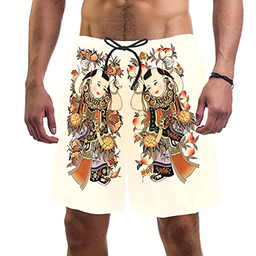 Short de bain Fuwa multicolore taille S avec slip filet pour baignade homme