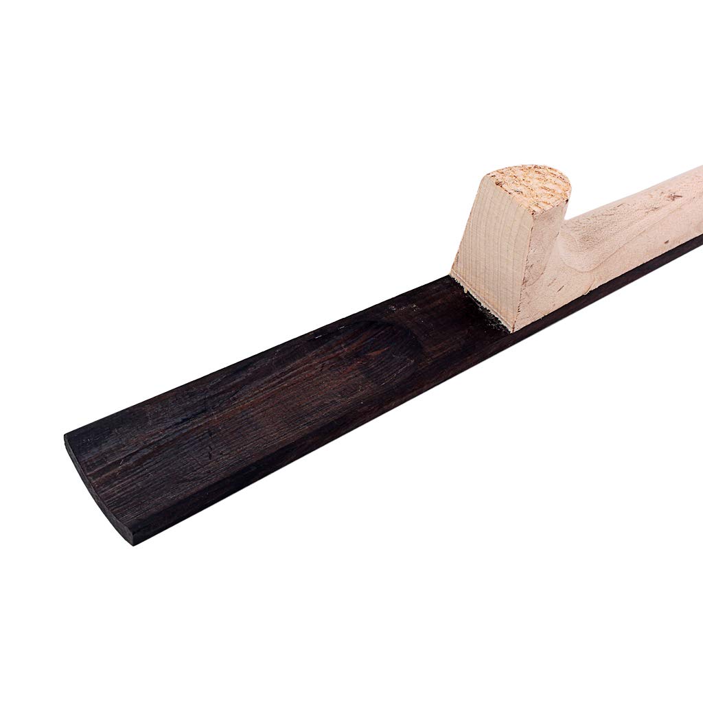 Alnicov Tête de manche de violon 4/4 en ébène brut avec parchemin sculpté à la main pour violon