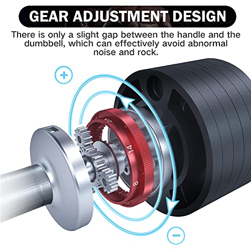 Loyo Cast Iron Adjustable Dumbbell, 50lbs Adjustable Weights (Single) with Base, Antirust Matt Black Painting - Image 5