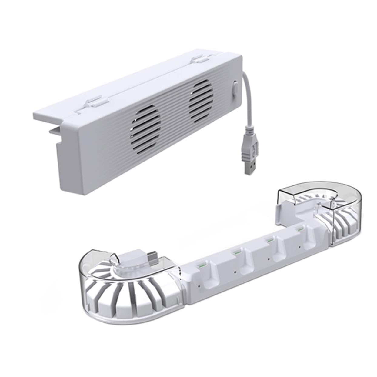 Didiseaon Base de Carga para Mando Compatible con Consola Switch Enfriador de Aire para Consola y Ventilador para Mando Izquierdo y Derecho Incluye Almacenamiento para Tarjetas