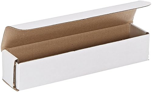 Aviditi Cajas de correo de cartón corrugado blanco, 10 x 2 x 2 pulgadas, paquete de 50 unidades, a prueba de aplastamiento, para envío, correo y