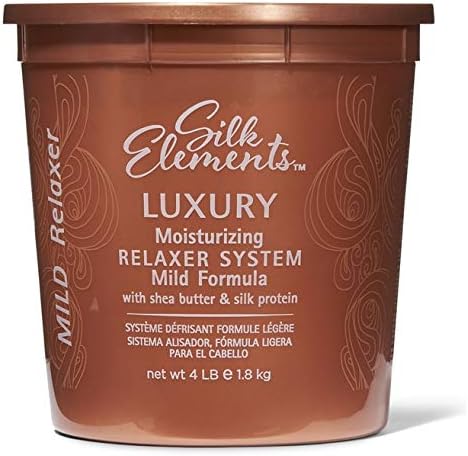 Silk Elements Luxury Moisturizing Relaxer System | With Shea Butter and Silk Protein 1.8KG | Hair Straightening Therapy | Smoothing System | 100% Straight Hair | Frizzy Free (Mild)