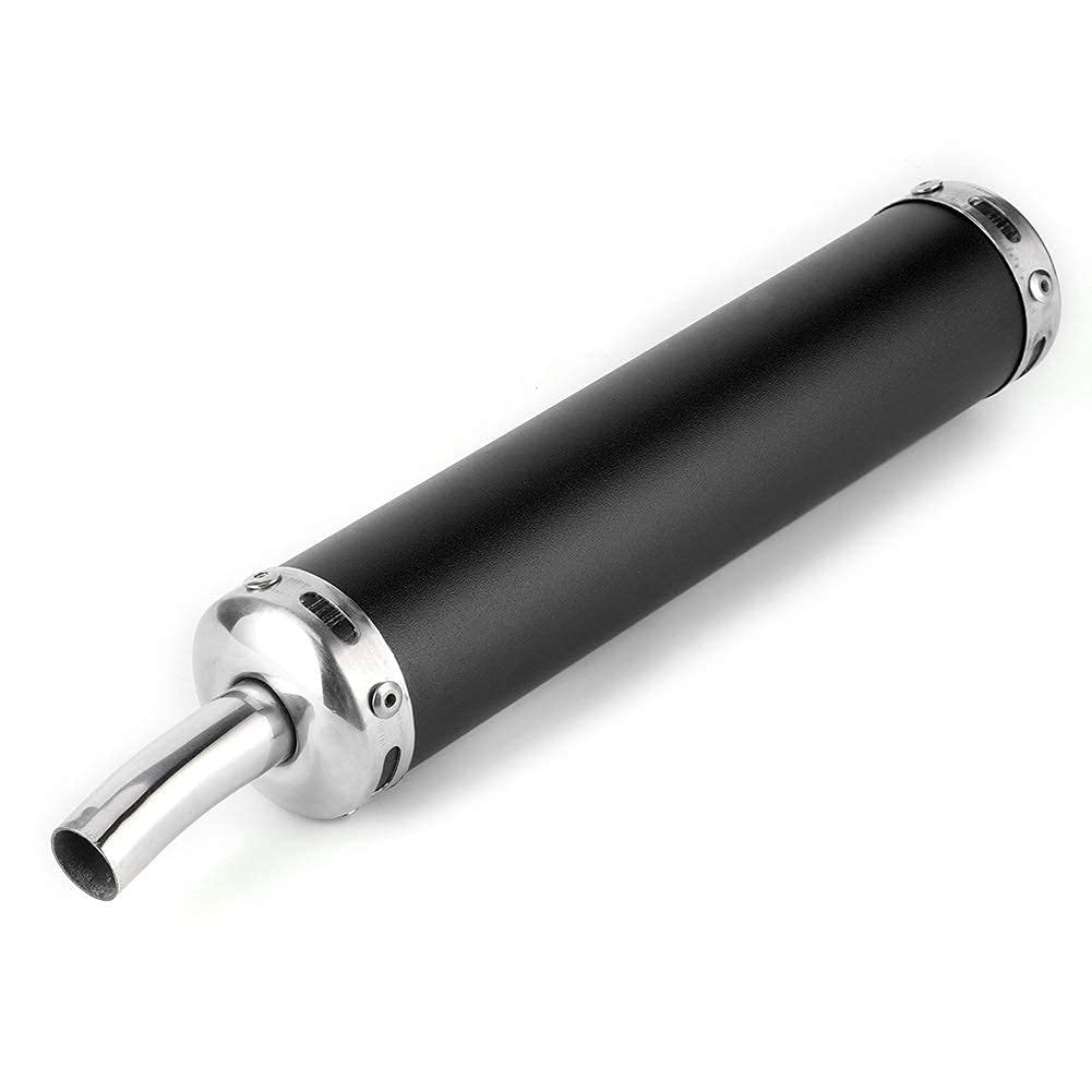 Aramox Tłumik wydechowy 20 mm (0,8 cala) Tłumik Zmodyfikowane części do motocykla 2-suwowego (czarny)