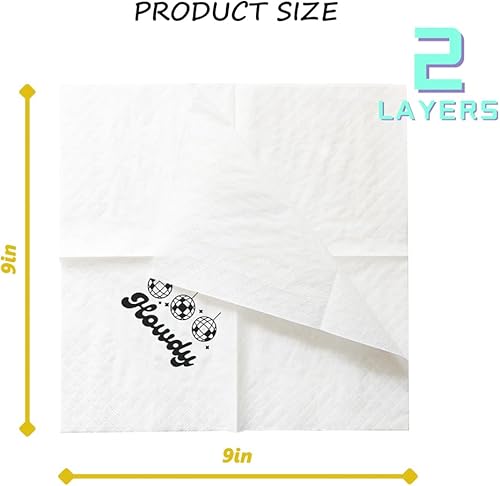 Miniatura 3 de Howdy - Servilletas de cóctel, paquete de 50 servilletas de papel Howdy Howdy Howdy para vaquera occidental, disco Last Rodeo Nashville, despedida