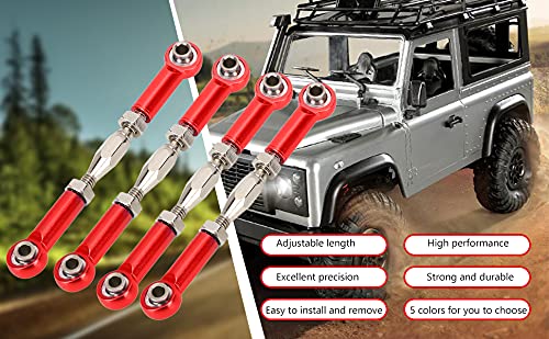 Rc Pull Rod, 6Pcs Adjustable Servo Links Tie Rod Aluminum Alloy Turnbuckle Rod Linkage Set For Rc Hobby Car Model(Red) Rc Turnbuckles #TOP2
