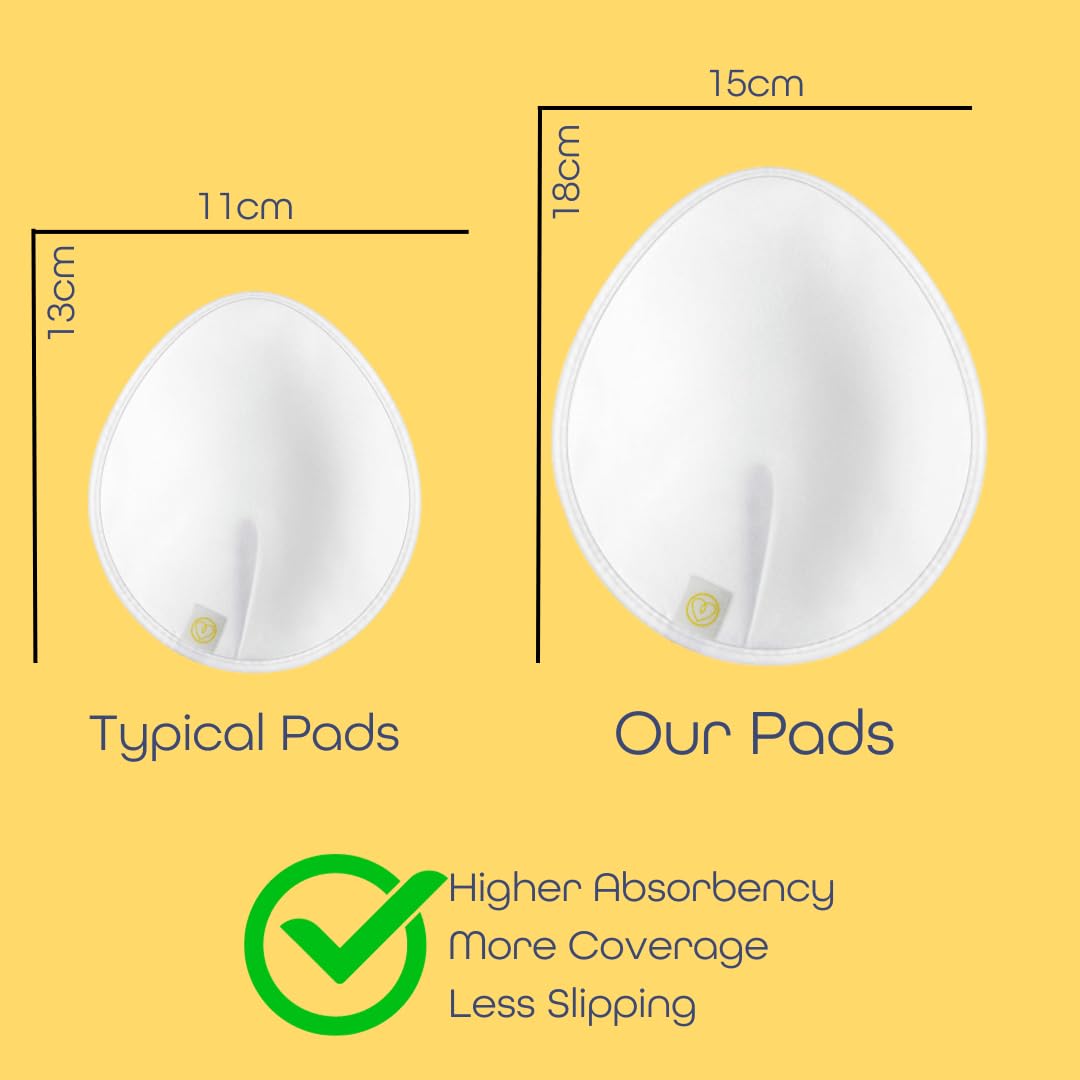 First Days Maternity - Lot de 6 coussinets d'allaitement réutilisables en coton biologique – Taille XL, ultra-absorbants et lavables – Confort et protection pour mères allaitantes