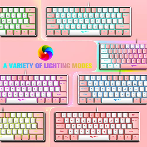 Gaming-Tastatur-Maus-Kombination, RGB-Keyboard + Mäuse + Mauspad, Stecker und Spiel, mechanisches Gefühl Tastatur Rainbow LED Gaming Mouse 3600 DPI, für PS4 PS5 PC Mac Laptop (Rosa) - Image 4