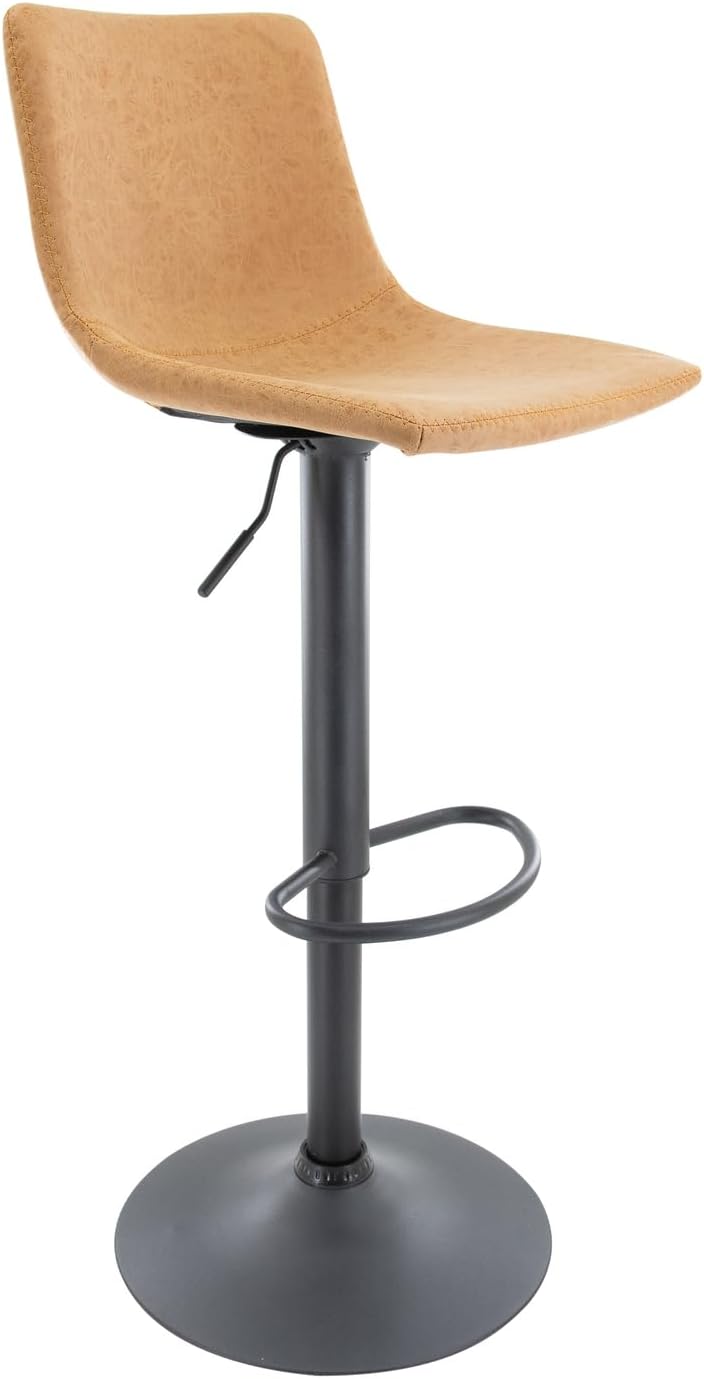 HomeStock Modern Adjustable Bar Stool - Swivel & Footrest - Kitchen Counter Height Chair