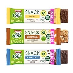 Enervit, Enerzona Protein Snack 40-30-30 Variety Pack 10pz Caramello + 10pz Crunchy Choco+ 10pz Cookies, Barrette Proteiche per Dieta a Zona con Proteine del Latte e Fibre, Senza Olio di Palma