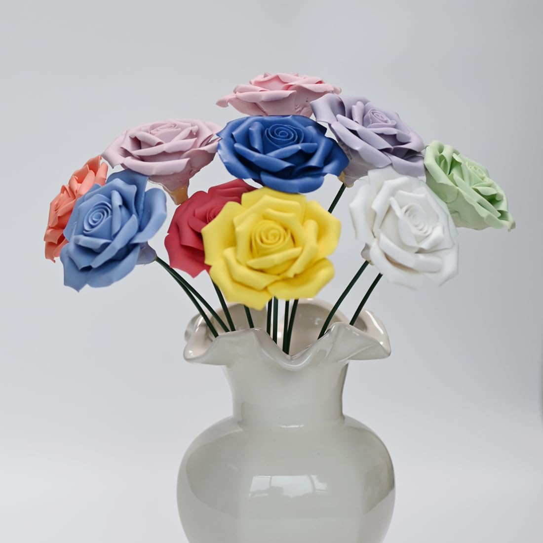 Roses en céramique 3D faites main : l'élégance intemporelle pour votre décoration