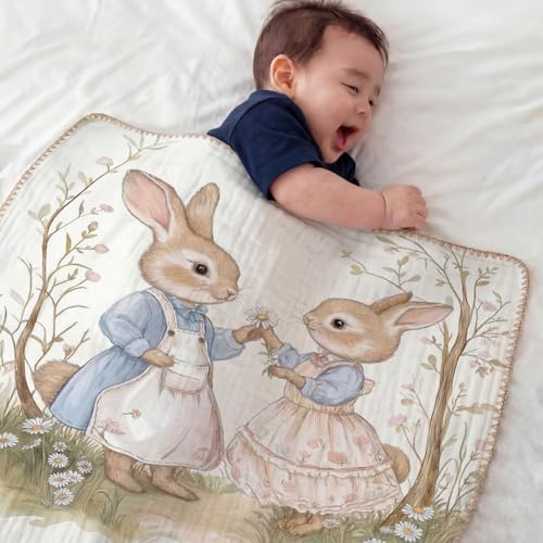 Image of haus & kinder Muslin Blanket for New Born Baby, Soft Breathable Baby Blankets Newborn, Baby Blanket for 0-2 Years, Baby Blanket for Crib Nursery & Stroller, New Born Baby Essentials | Meadow Mates