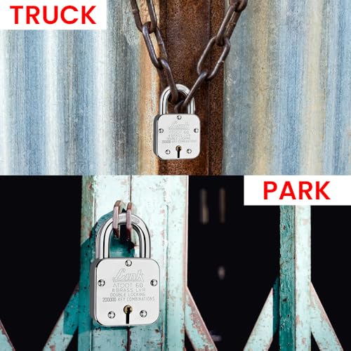 Image of Link Atoot 60mm Padlocks 5Pcs Set | 2 Lakhs Key Combinatiosn | Steel Body | Hardened Shackle | 8 Brass Levers | Made in India | 3 Keys for Each Padlock