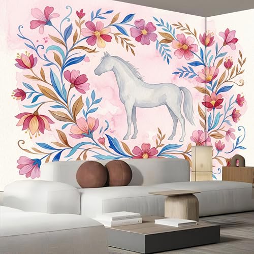 Papier peint panoramique intissé Cheval pour masquer un mur abîmé