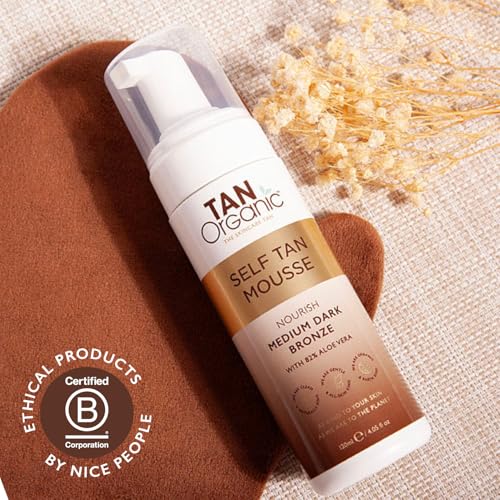 TanOrganic: Selbstbräunungs-Mousse, natürliche Inhaltsstoffe, zertifizierte organische Inhaltsstoffe, vom Dermatologen anerkannt - 120 ml
