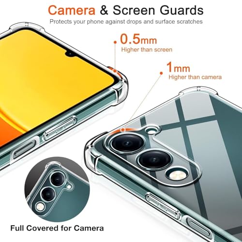 Image of Lustree Compatible with vivo Y19 Back Cover| Clear + TPU Case with 4 Corner Air Cushion Protection & Camera Protection | Slim& Stylus Cover for vivo Y19