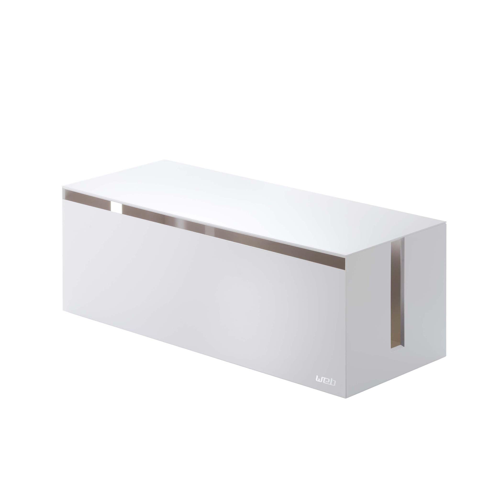 YAMAZAKI2707 WEB Cable Box, white, PC-ABS Resin, Minimalist, 40 x 15.5 x 14.5 cm