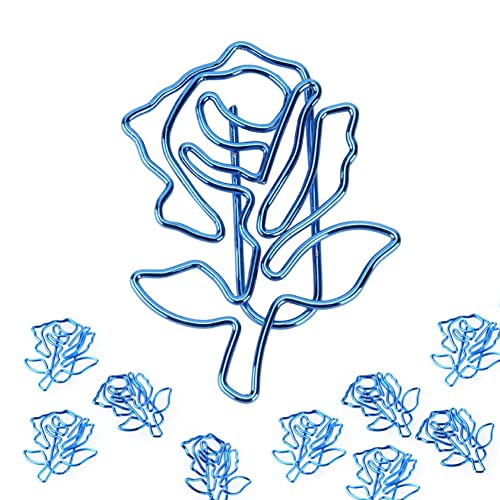 Jeffergarden ペーパークリップ アルバムクリップ クリップ バラ 薔薇 レターホルダー 写真 かわいい 収納ボックス付き 10個