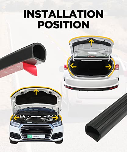 Yakefly Universal Door Seal Strip,D Shape Door Rubber Seal Strip,Automotive Weather Stripping Door Seal,Self Adhesive Rubber Soundproof Door Seal Strip For Fill Gaps (25Ft) #TOP2